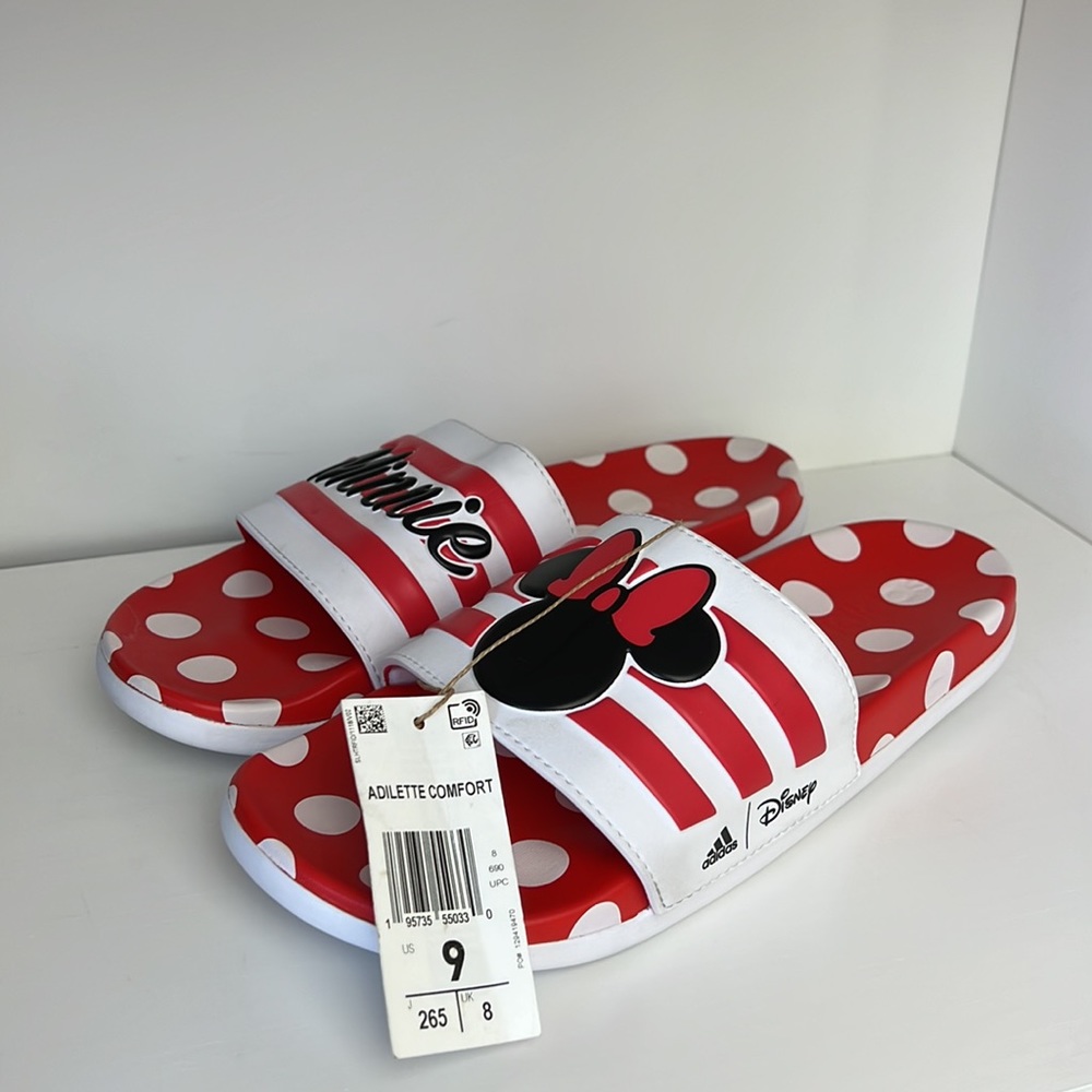 Adidas Disney × Adilette comfort Slide 'Minnie Mouse size 9 Women’s ❤️🖤🤍
